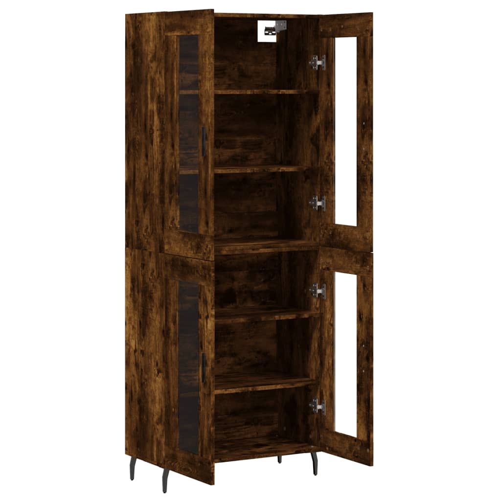 vidaXL Highboard Smoked Oak 69,5x34x180 cm Engineered Wood