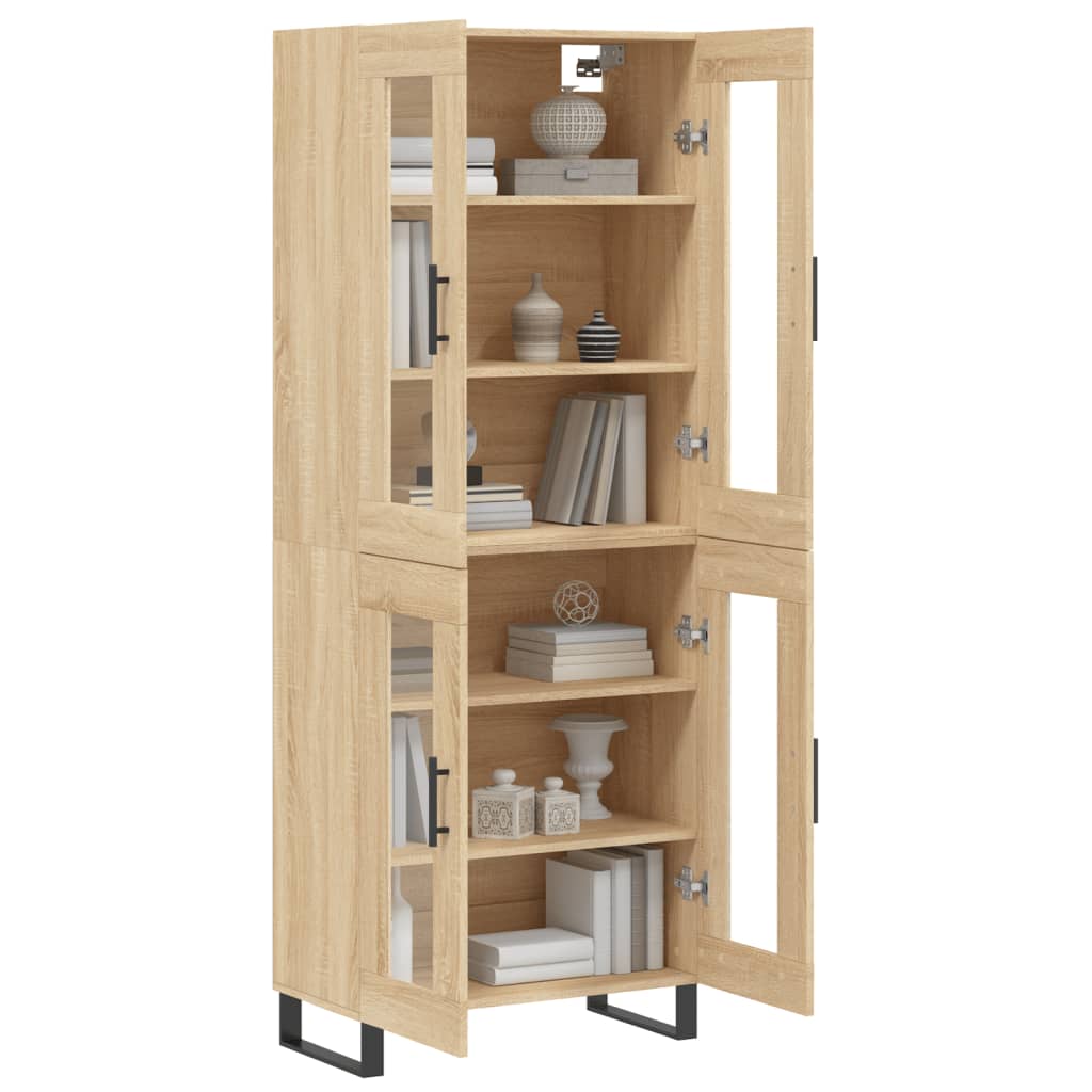 vidaXL Highboard Sonoma Oak 69.5x34x180 cm Engineered Wood