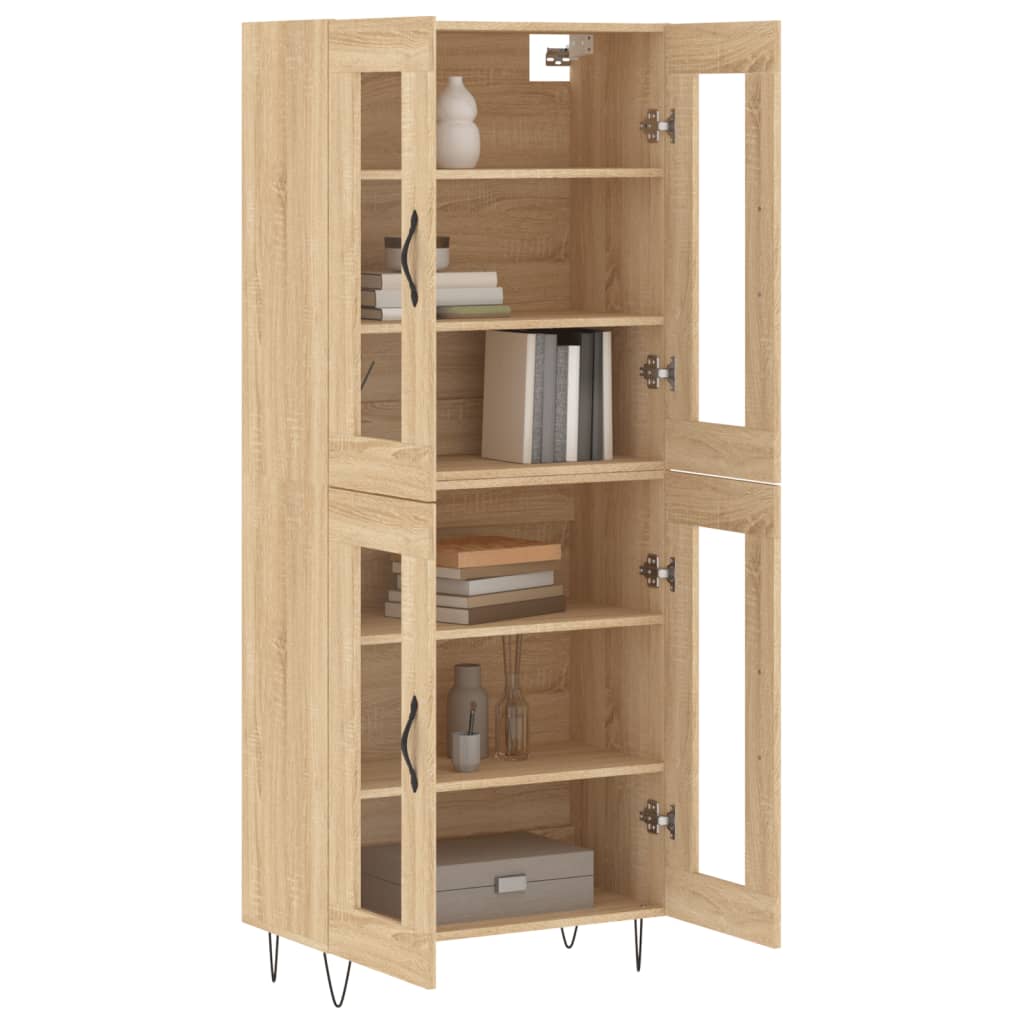 vidaXL Highboard Sonoma Oak 69.5x34x180 cm Engineered Wood