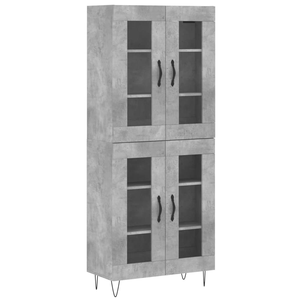 vidaXL Highboard Concrete Grey 69.5x34x180 cm Engineered Wood