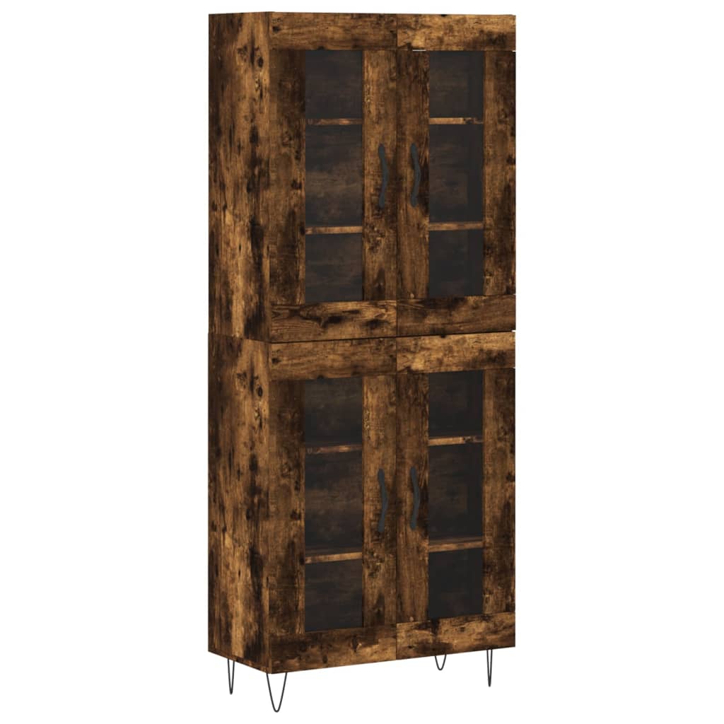vidaXL Highboard Smoked Oak 69.5x34x180 cm Engineered Wood