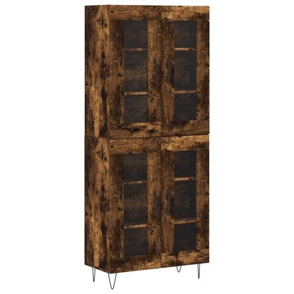 vidaXL Highboard Smoked Oak 69.5x34x180 cm Engineered Wood