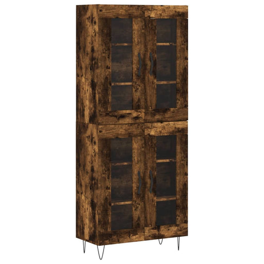 vidaXL Highboard Smoked Oak 69.5x34x180 cm Engineered Wood