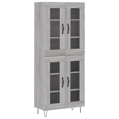 vidaXL Highboard Grey Sonoma 69.5x34x180 cm Engineered Wood