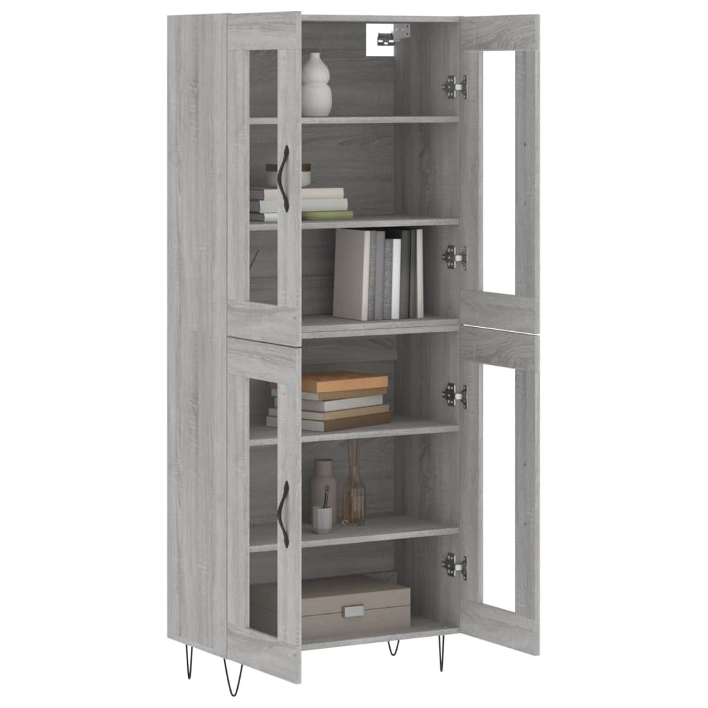 vidaXL Highboard Grey Sonoma 69.5x34x180 cm Engineered Wood