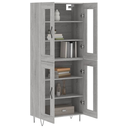 vidaXL Highboard Grey Sonoma 69.5x34x180 cm Engineered Wood