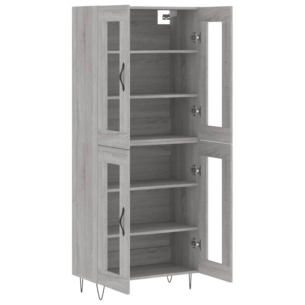 vidaXL Highboard Grey Sonoma 69.5x34x180 cm Engineered Wood
