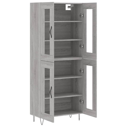 vidaXL Highboard Grey Sonoma 69,5x34x180 cm Engineered Wood