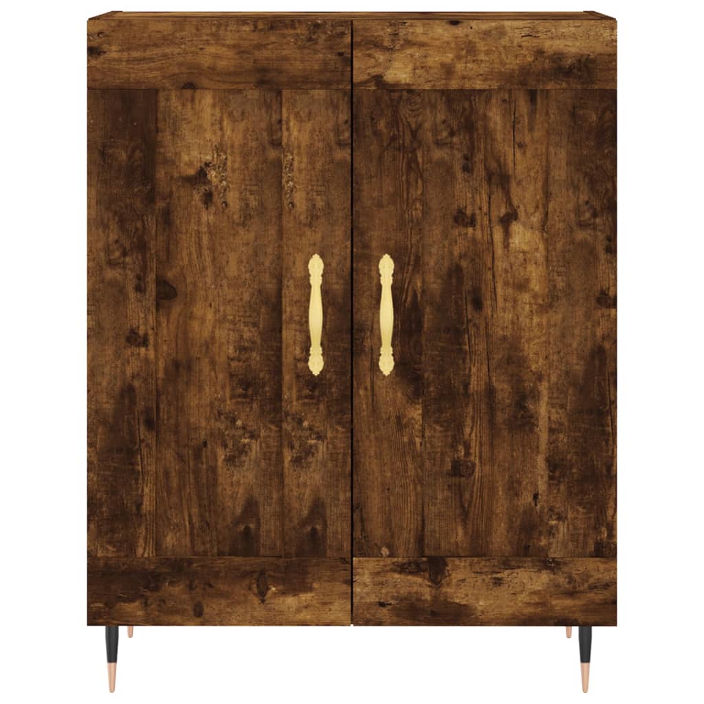 vidaXL Highboard Smoked Oak 69.5x34x180 cm Engineered Wood
