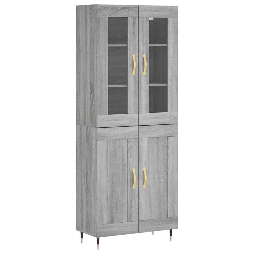 vidaXL Highboard Grey Sonoma 69.5x34x180 cm Engineered Wood