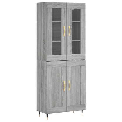 vidaXL Highboard Grey Sonoma 69.5x34x180 cm Engineered Wood