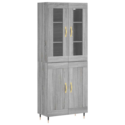 vidaXL Highboard Grey Sonoma 69.5x34x180 cm Engineered Wood