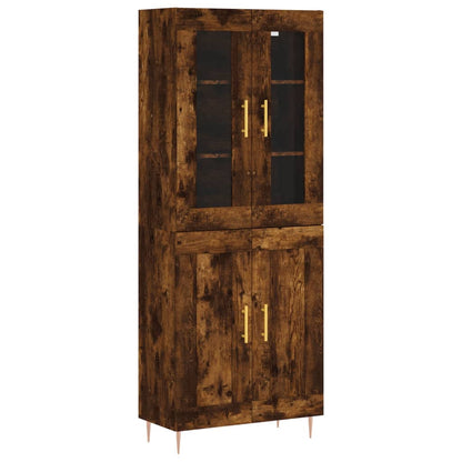 vidaXL Highboard Smoked Oak 69,5x34x180 cm Engineered Wood