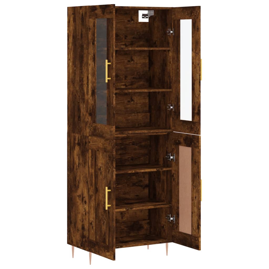 vidaXL Highboard Smoked Oak 69,5x34x180 cm Engineered Wood