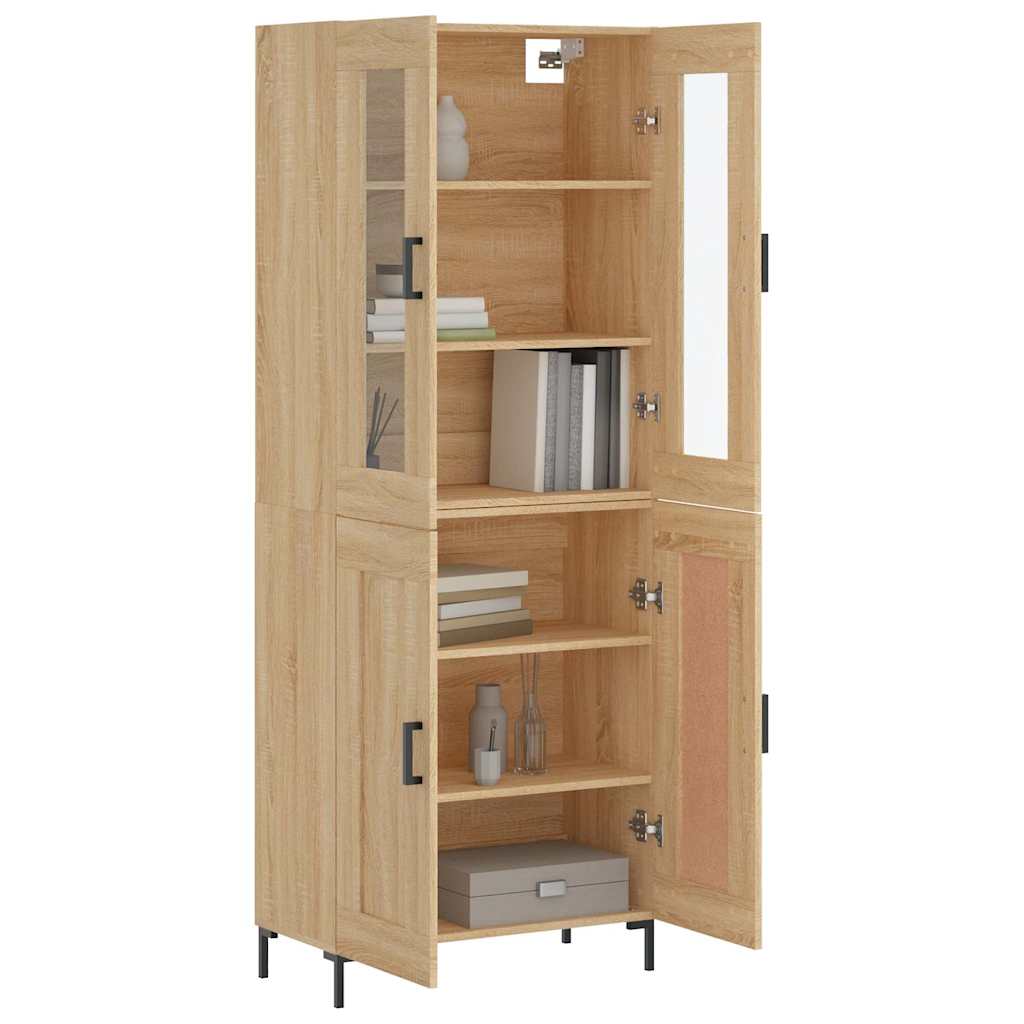 vidaXL Highboard Sonoma Oak 69,5x34x180 cm Engineered Wood
