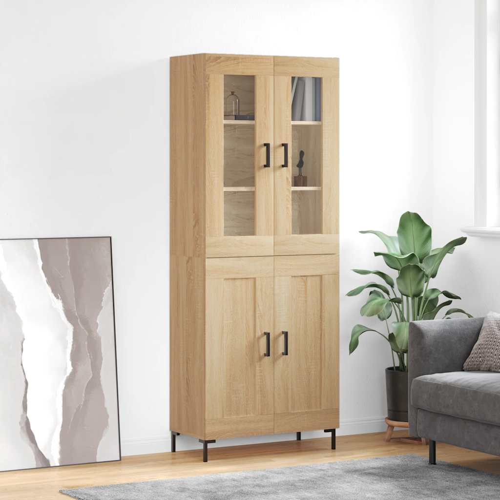 vidaXL Highboard Sonoma Oak 69,5x34x180 cm Engineered Wood