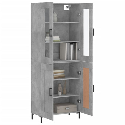 vidaXL Highboard Concrete Grey 69,5x34x180 cm Engineered Wood