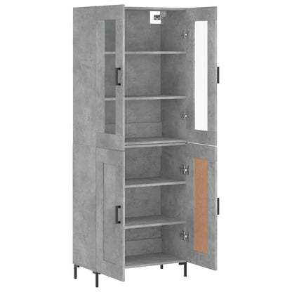 vidaXL Highboard Concrete Grey 69,5x34x180 cm Engineered Wood