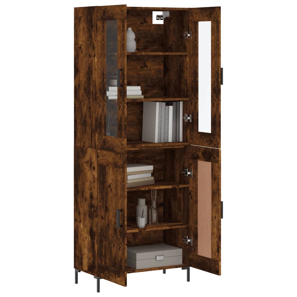 vidaXL Highboard Smoked Oak 69,5x34x180 cm Engineered Wood