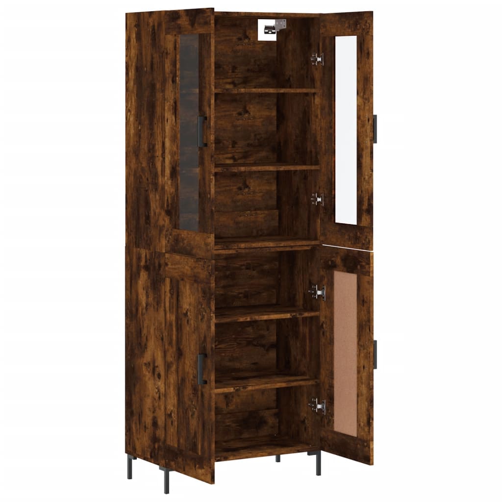 vidaXL Highboard Smoked Oak 69,5x34x180 cm Engineered Wood