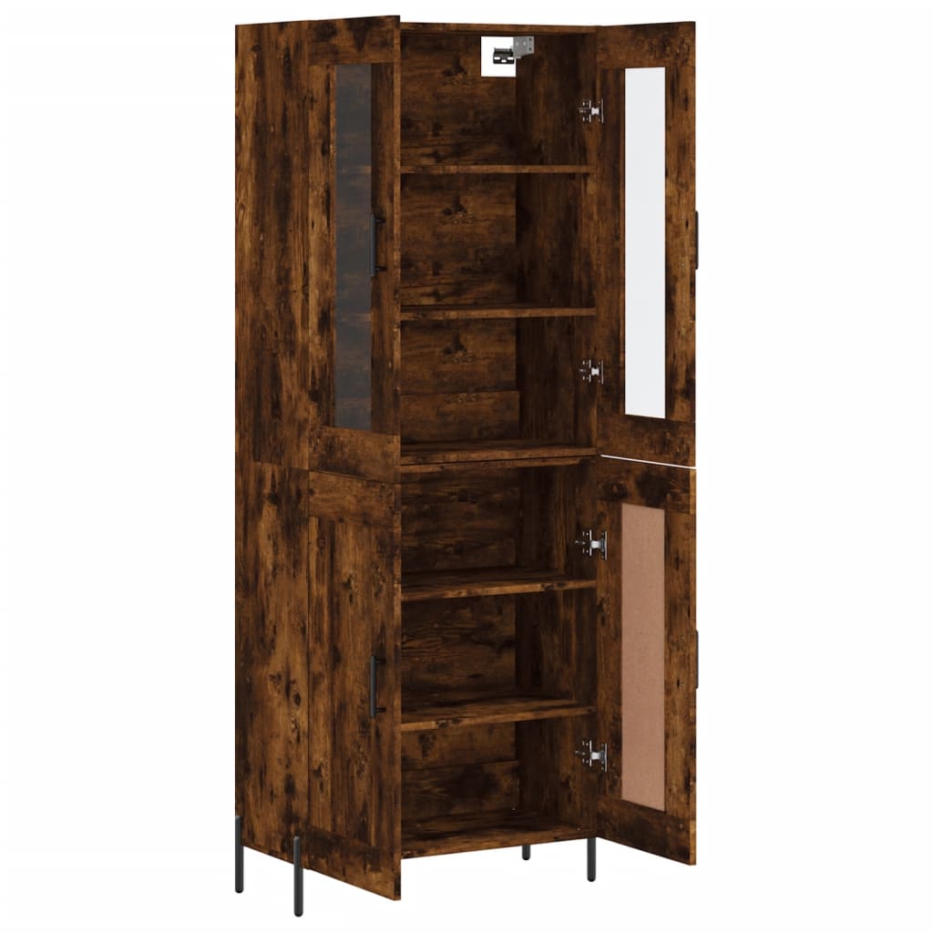 vidaXL Highboard Smoked Oak 69.5x34x180 cm Engineered Wood