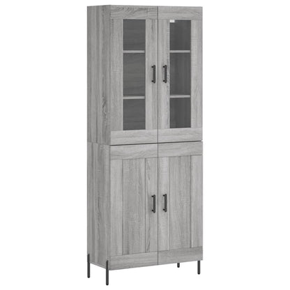 vidaXL Highboard Grey Sonoma 69,5x34x180 cm Engineered Wood