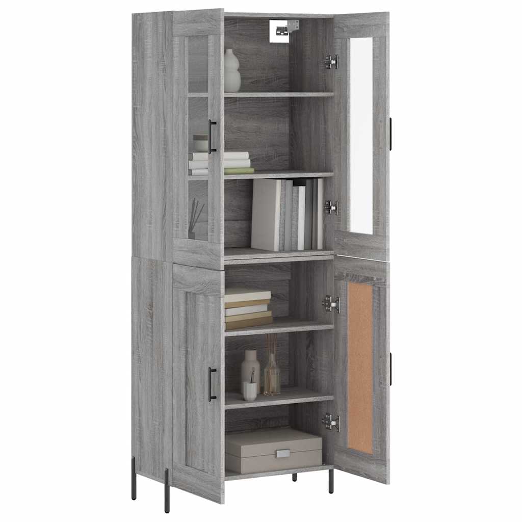 vidaXL Highboard Grey Sonoma 69.5x34x180 cm Engineered Wood
