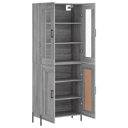 vidaXL Highboard Grey Sonoma 69,5x34x180 cm Engineered Wood