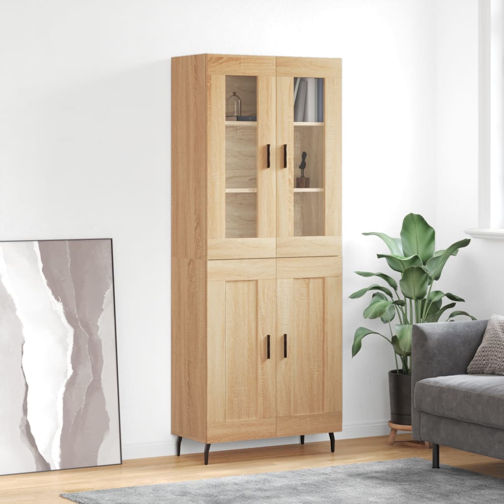 vidaXL Highboard Sonoma Oak 69,5x34x180 cm Engineered Wood
