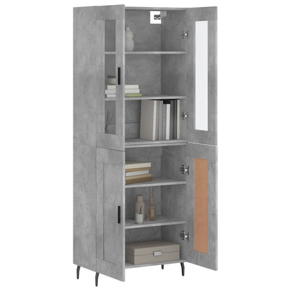 vidaXL Highboard Concrete Grey 69,5x34x180 cm Engineered Wood