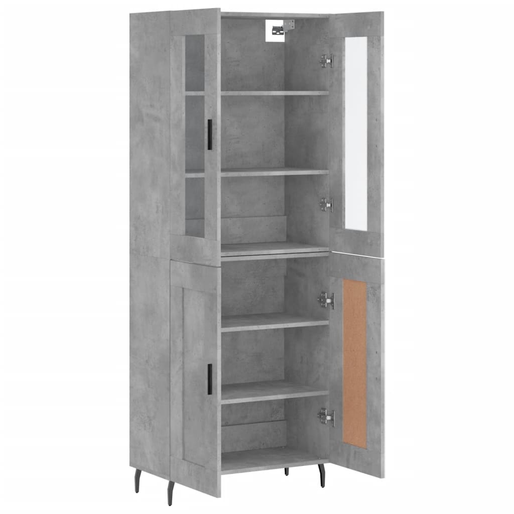 vidaXL Highboard Concrete Grey 69,5x34x180 cm Engineered Wood