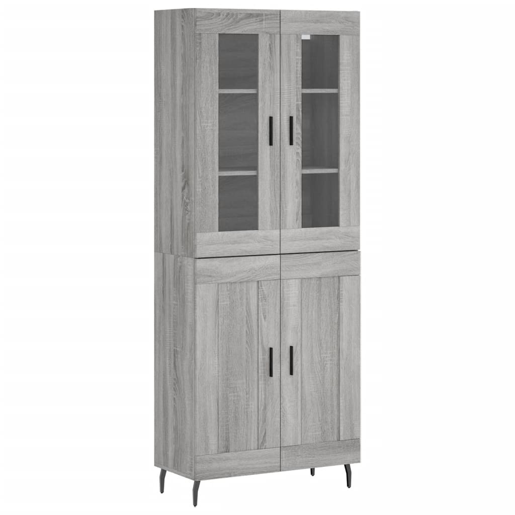 vidaXL Highboard Grey Sonoma 69,5x34x180 cm Engineered Wood