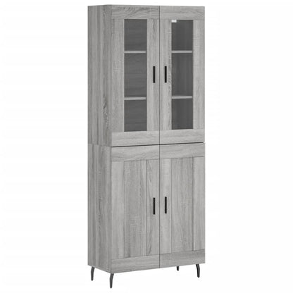 vidaXL Highboard Grey Sonoma 69,5x34x180 cm Engineered Wood