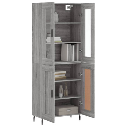 vidaXL Highboard Grey Sonoma 69,5x34x180 cm Engineered Wood