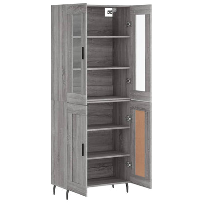 vidaXL Highboard Grey Sonoma 69,5x34x180 cm Engineered Wood