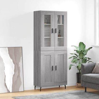 vidaXL Highboard Grey Sonoma 69,5x34x180 cm Engineered Wood
