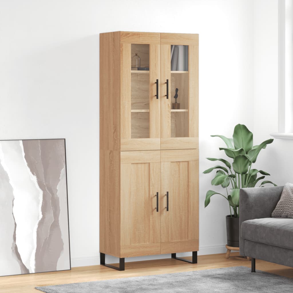 vidaXL Highboard Sonoma Oak 69,5x34x180 cm Engineered Wood