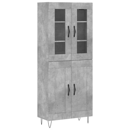 vidaXL Highboard Concrete Grey 69,5x34x180 cm Engineered Wood