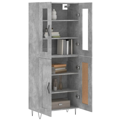 vidaXL Highboard Concrete Grey 69,5x34x180 cm Engineered Wood