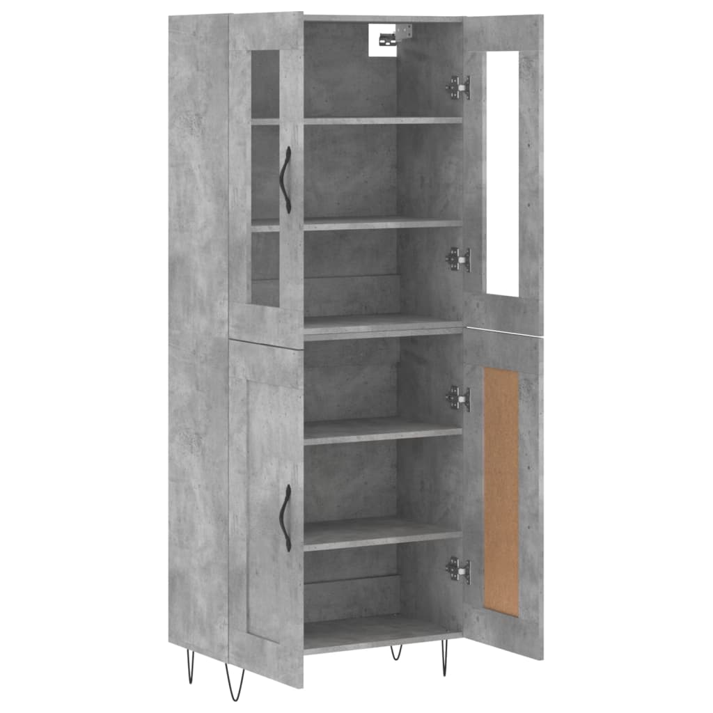 vidaXL Highboard Concrete Grey 69,5x34x180 cm Engineered Wood