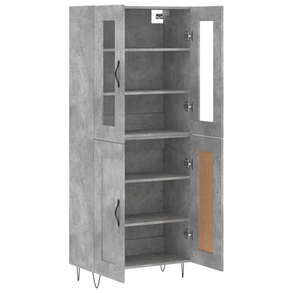 vidaXL Highboard Concrete Grey 69,5x34x180 cm Engineered Wood