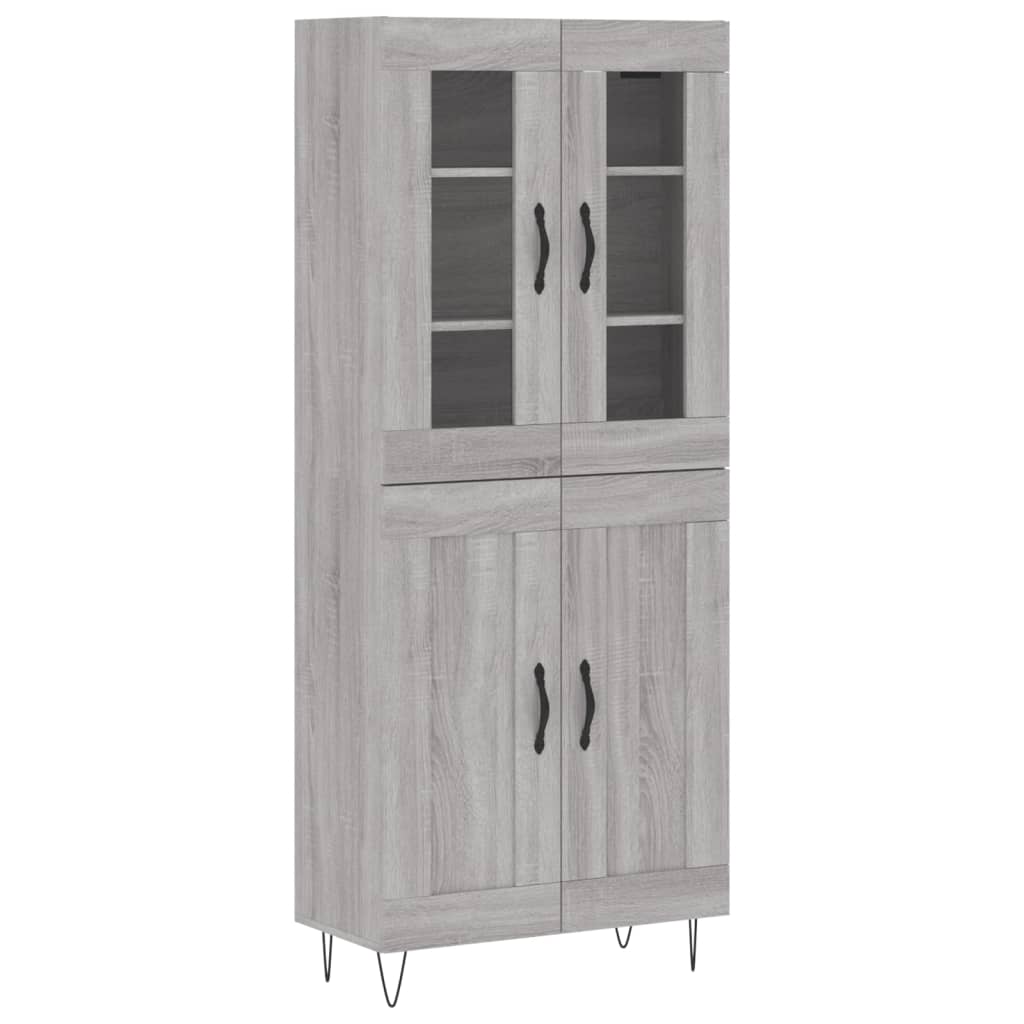 vidaXL Highboard Grey Sonoma 69,5x34x180 cm Engineered Wood