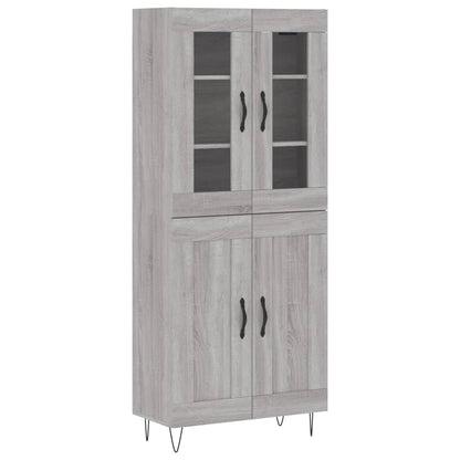 vidaXL Highboard Grey Sonoma 69,5x34x180 cm Engineered Wood