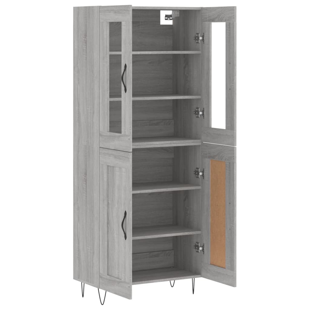 vidaXL Highboard Grey Sonoma 69,5x34x180 cm Engineered Wood