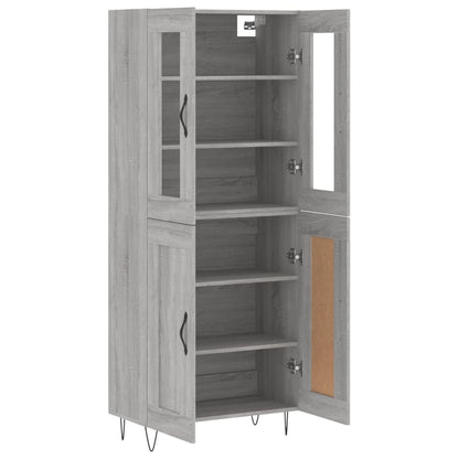 vidaXL Highboard Grey Sonoma 69,5x34x180 cm Engineered Wood