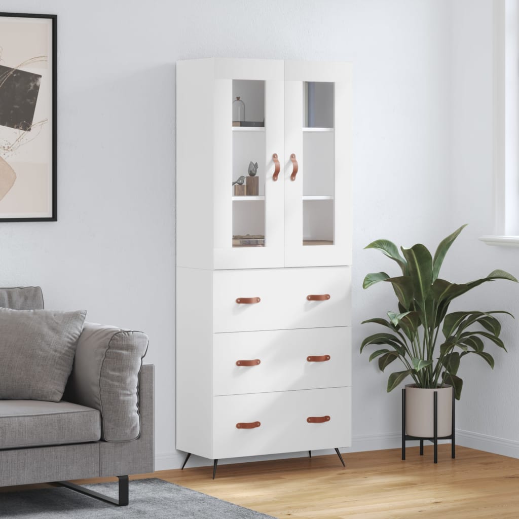 vidaXL Highboard White 69,5x34x180 cm Engineered Wood