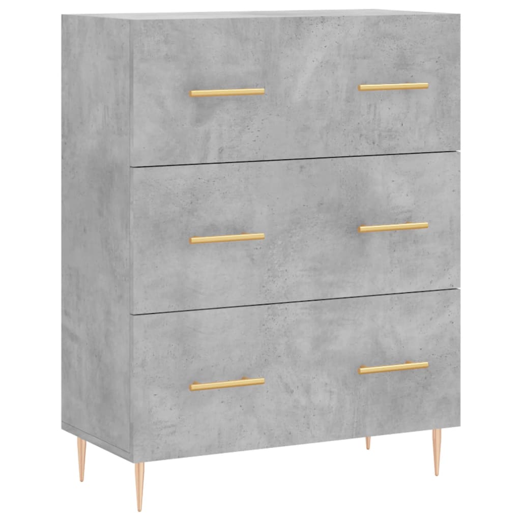 vidaXL Highboard Concrete Grey 69,5x34x180 cm Engineered Wood