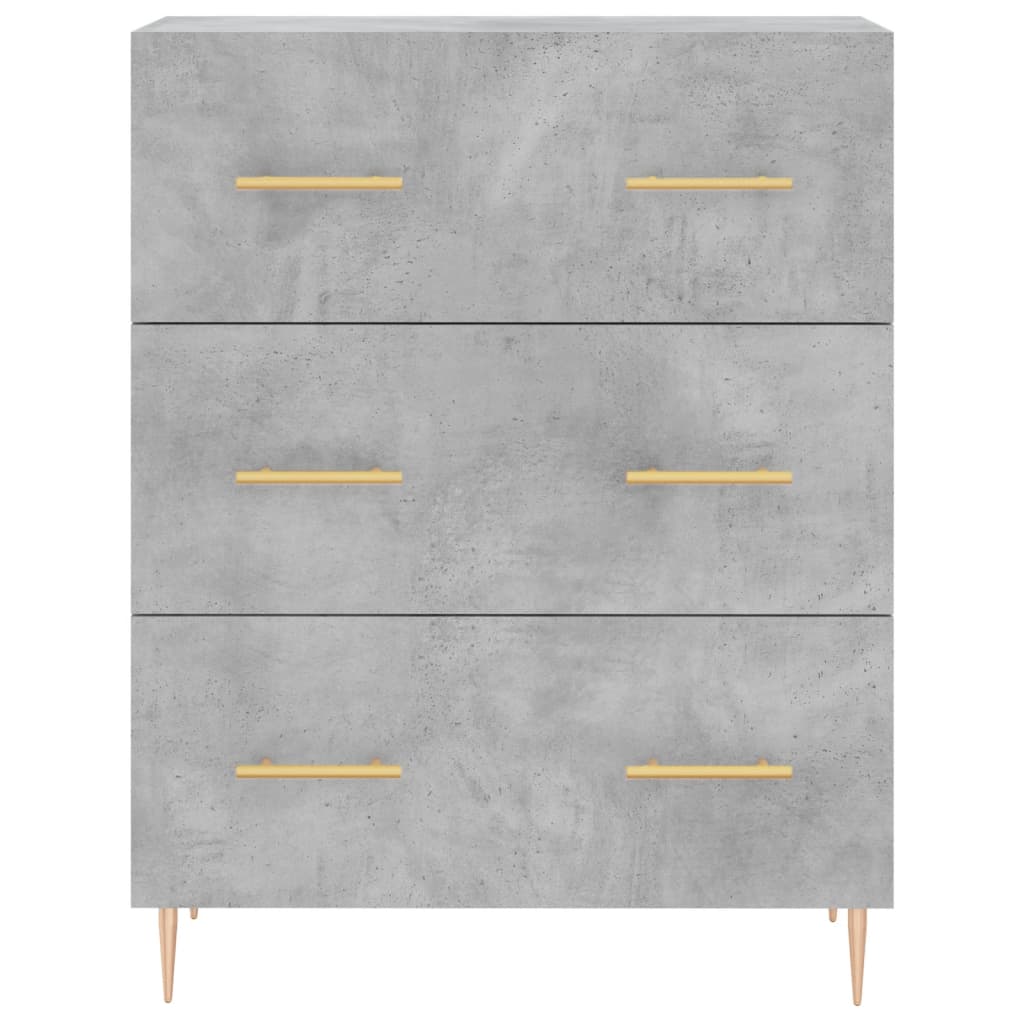 vidaXL Highboard Concrete Grey 69,5x34x180 cm Engineered Wood