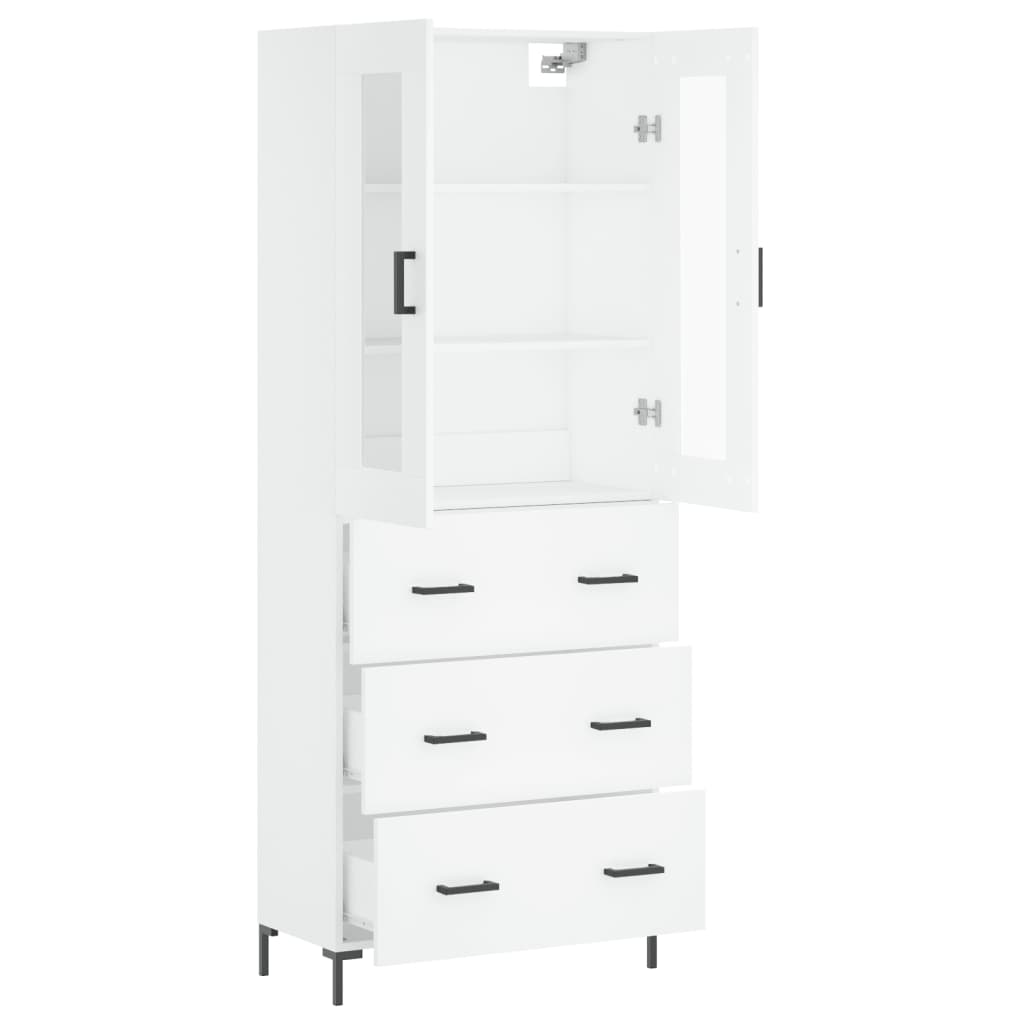 vidaXL Highboard White 69,5x34x180 cm Engineered Wood