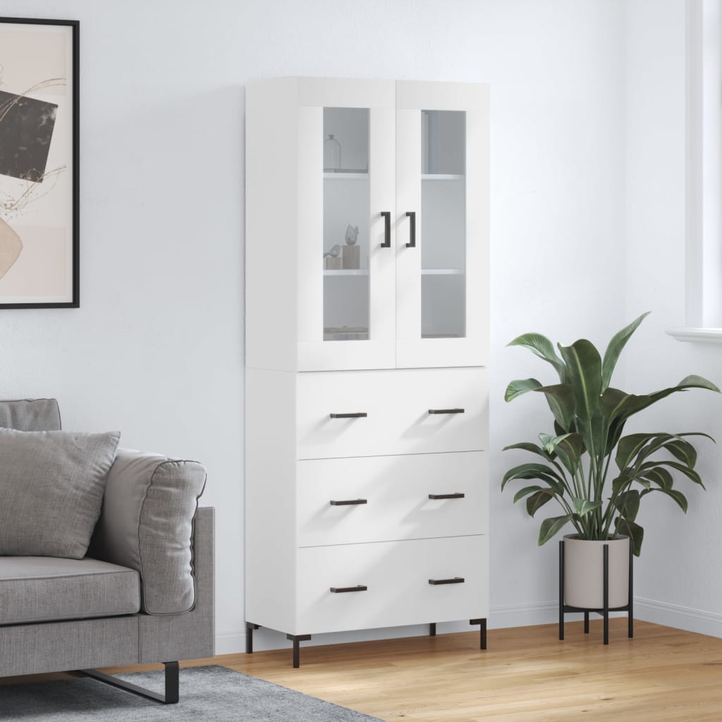 vidaXL Highboard White 69,5x34x180 cm Engineered Wood